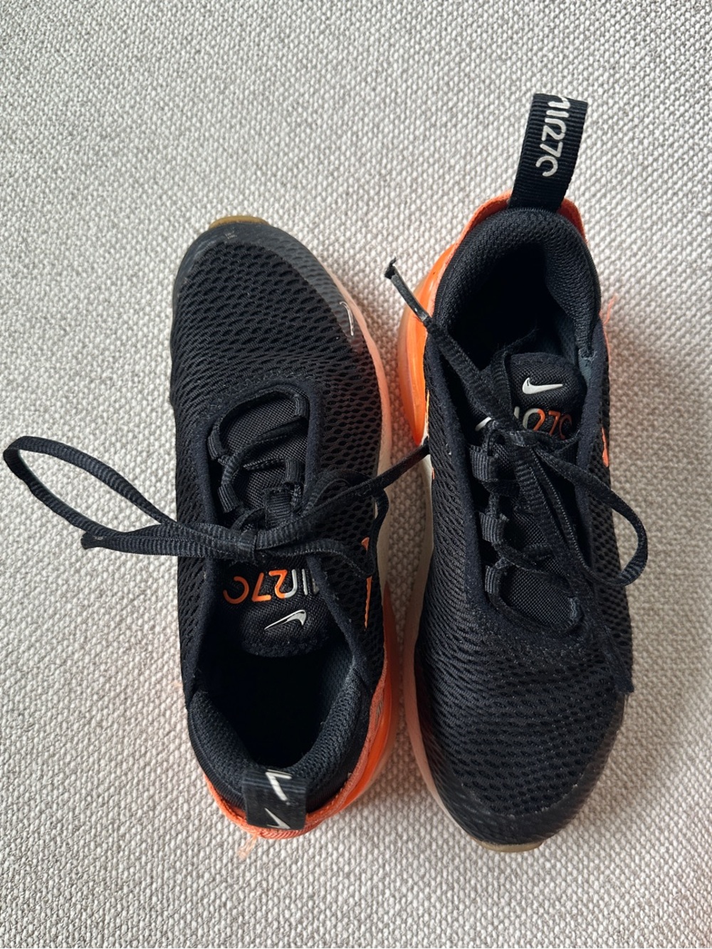 Nike Air Max 270 Kids Black and Orange Sneakers